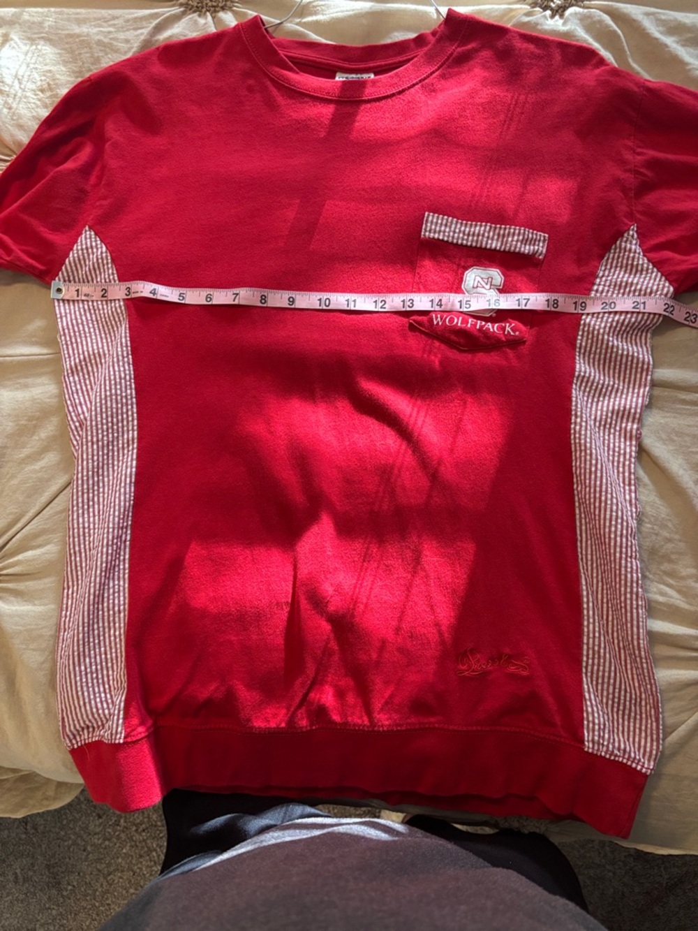 Pressbox Red NC State Wolfpack Crewneck T-Shirt - Picture 9 of 10